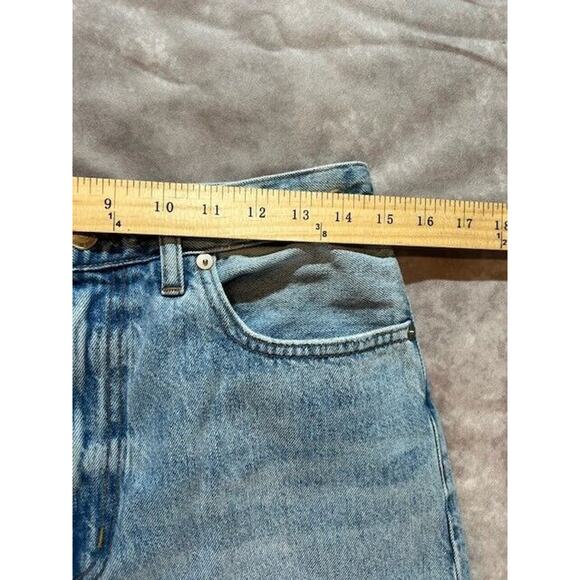 Madewell Womens The Curvy '90s Straight Jeans Ripped Raw Hem Blue Size 28 Tall - Picture 7 of 10